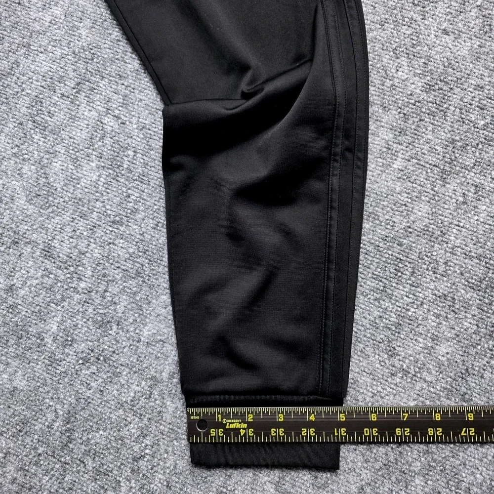 Adidas Soccer Training Pants Mens Small Black 3 Striped Tapered‎ Track Joggers